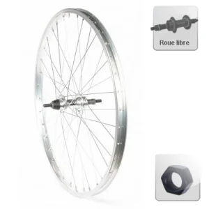 Roue arrière 24 pouces à roue libre pour vélo junior