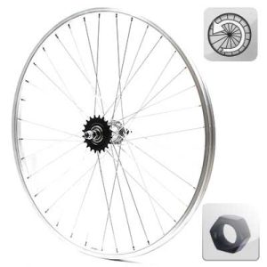 Roue arrière de vélo à rétropédalage 1 V 26 pouces axe à écrou