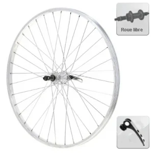 Roue arrière vélo 26 pouces aluminium roue libre serrage rapide