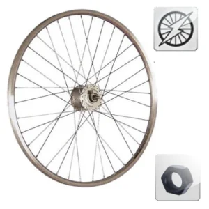 Roue avant 28 pouces avec dynamo dans moyeu à écrou