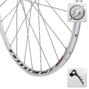 Roue vélo course de 700 avec dynamo dans moyeu à serrage rapide