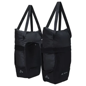 Sacoche double avec sacs cabas Vaude TwinShopper 2 x 22L