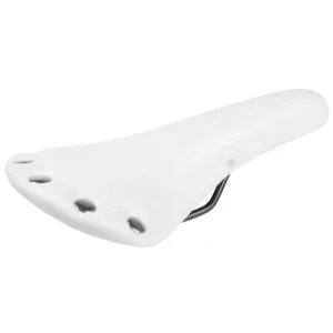 Selle vélo vintage blanche imitation cuir avec rivets